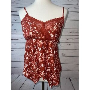 No Boundaries Tank Top XS Floral Vintage Y2K Lace Cami Sharkbite NWT 90s Breezy